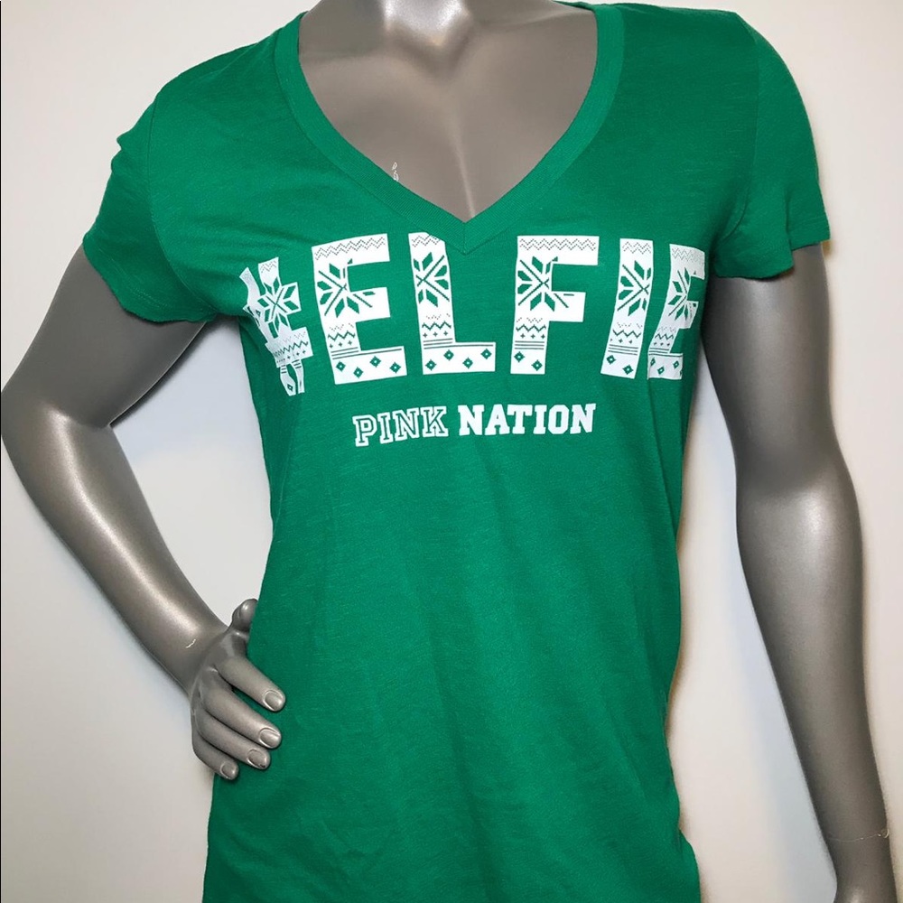 Victoria secret green pink nation t shirt size L
